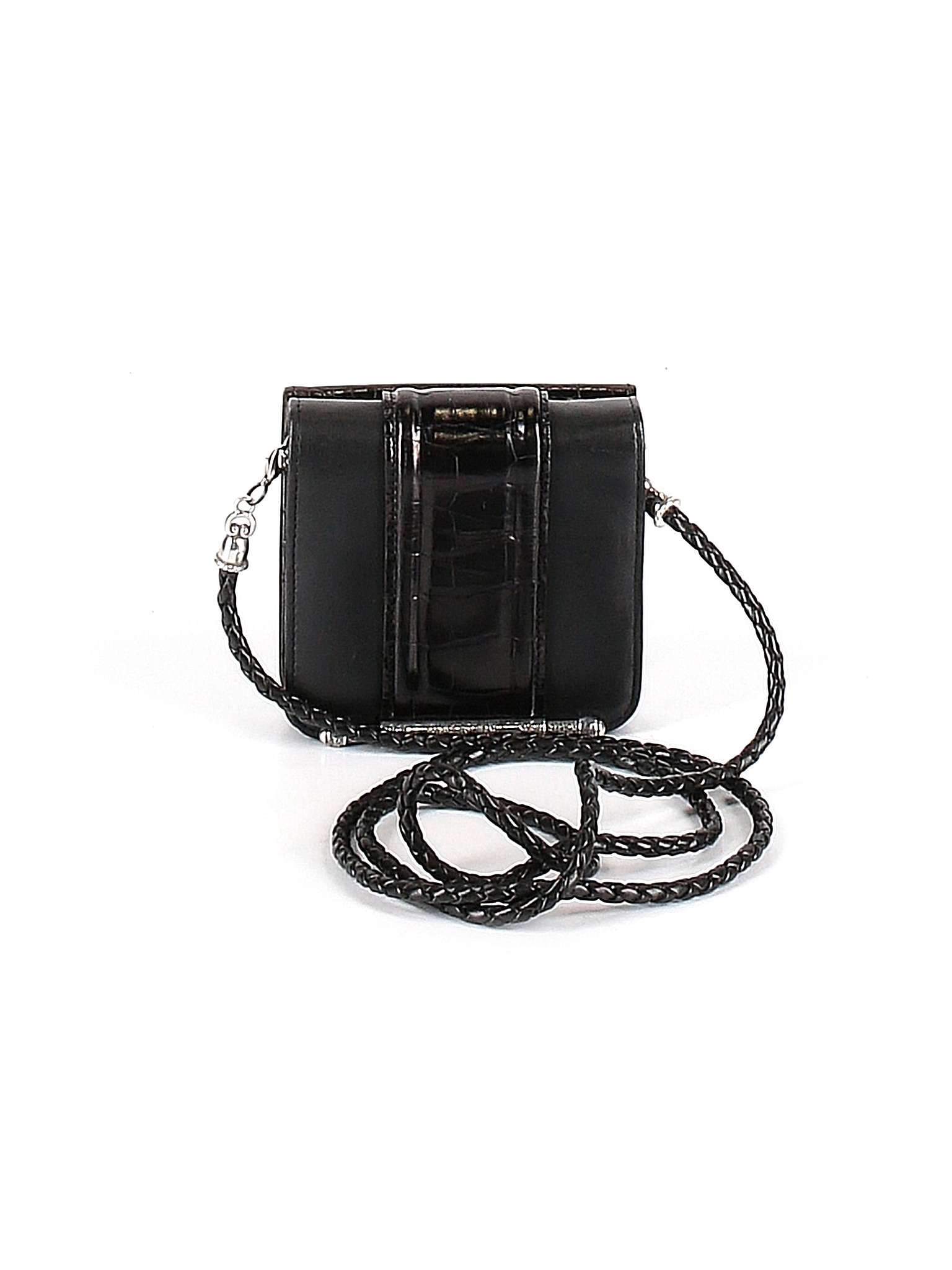 Brighton 100 Leather Solid Black Leather Crossbody Bag One Size 81