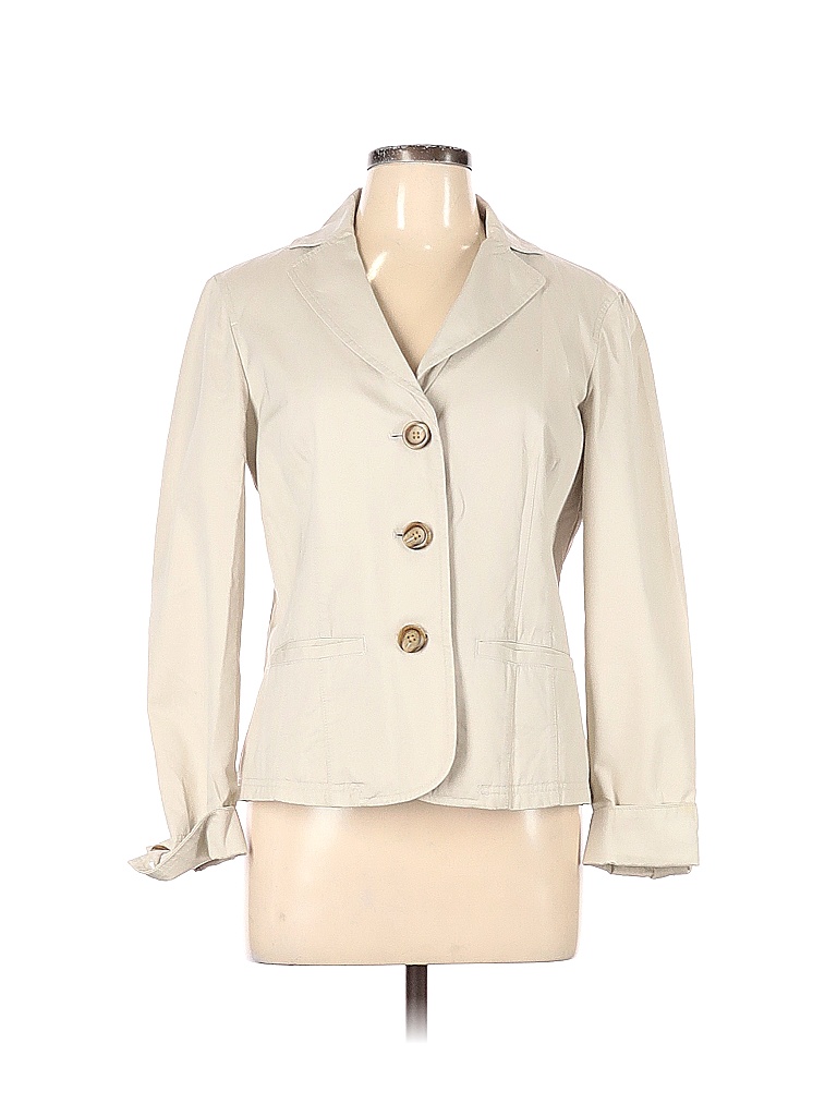 L.L.Bean 100% Cotton Solid Ivory Blazer Size 10 - 73% off | thredUP