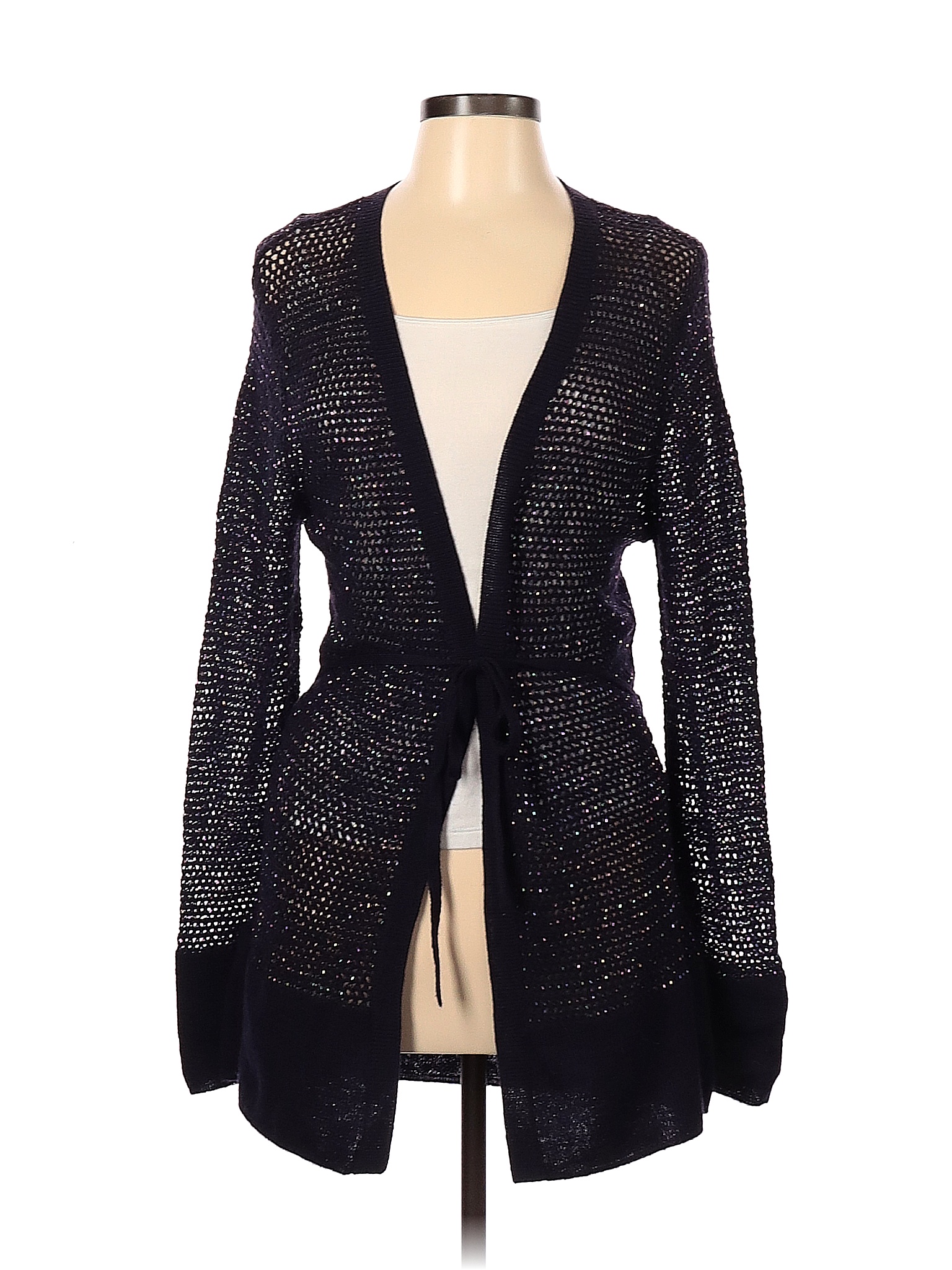 Dana Buchman 100% Wool Solid Black Blue Wool Cardigan Size L - 84% off ...