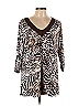Simply Noelle Animal Print Brown 3/4 Sleeve Top Size Lg - XL - photo 1