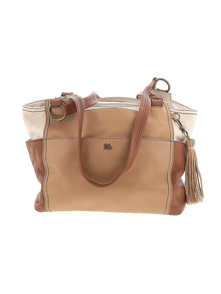 The Sak 100 Leather Solid Tan Brown Leather Shoulder Bag One Size 69