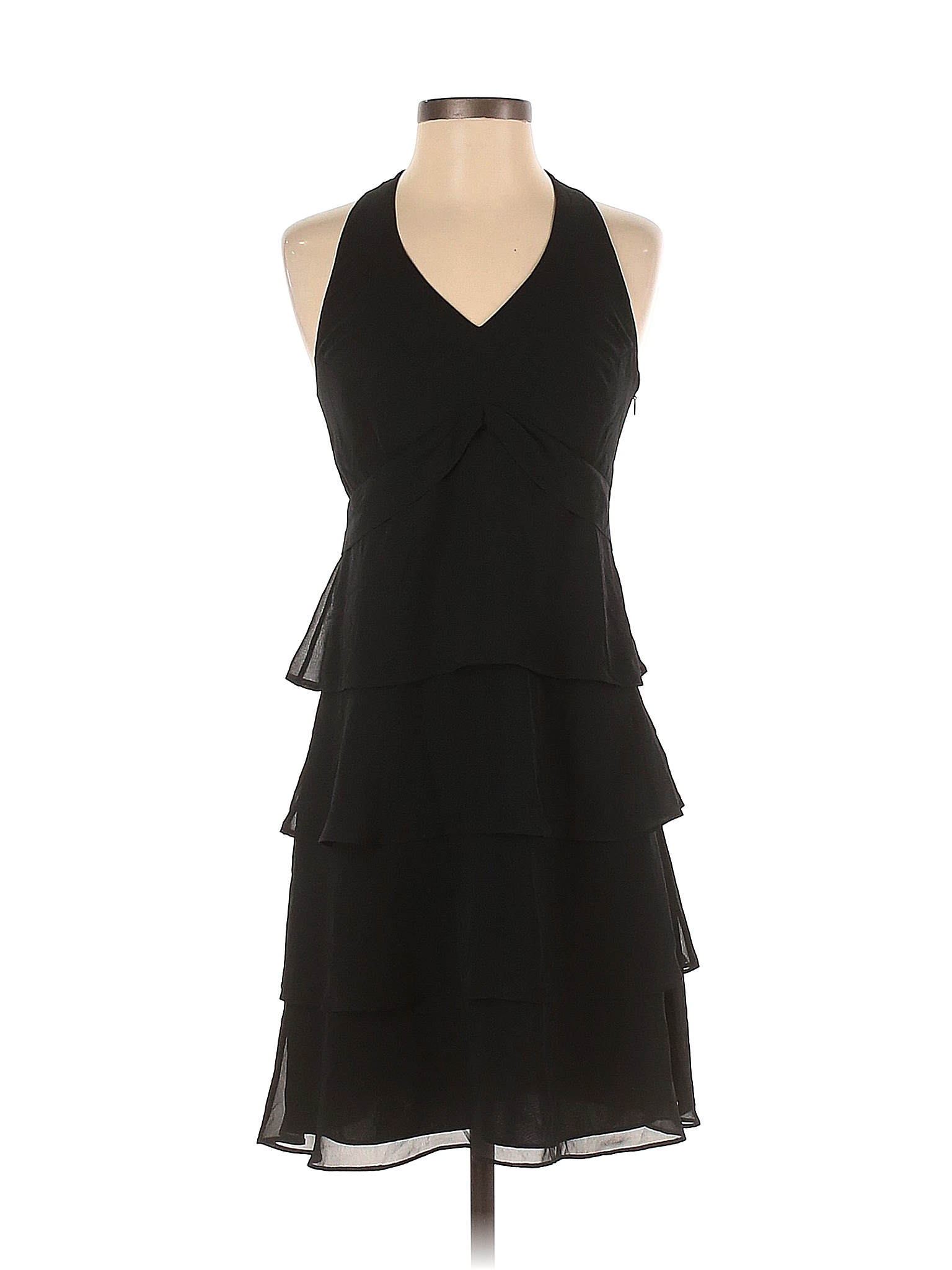 Ann Taylor Factory 100% Polyester Solid Black Cocktail Dress Size 4 ...