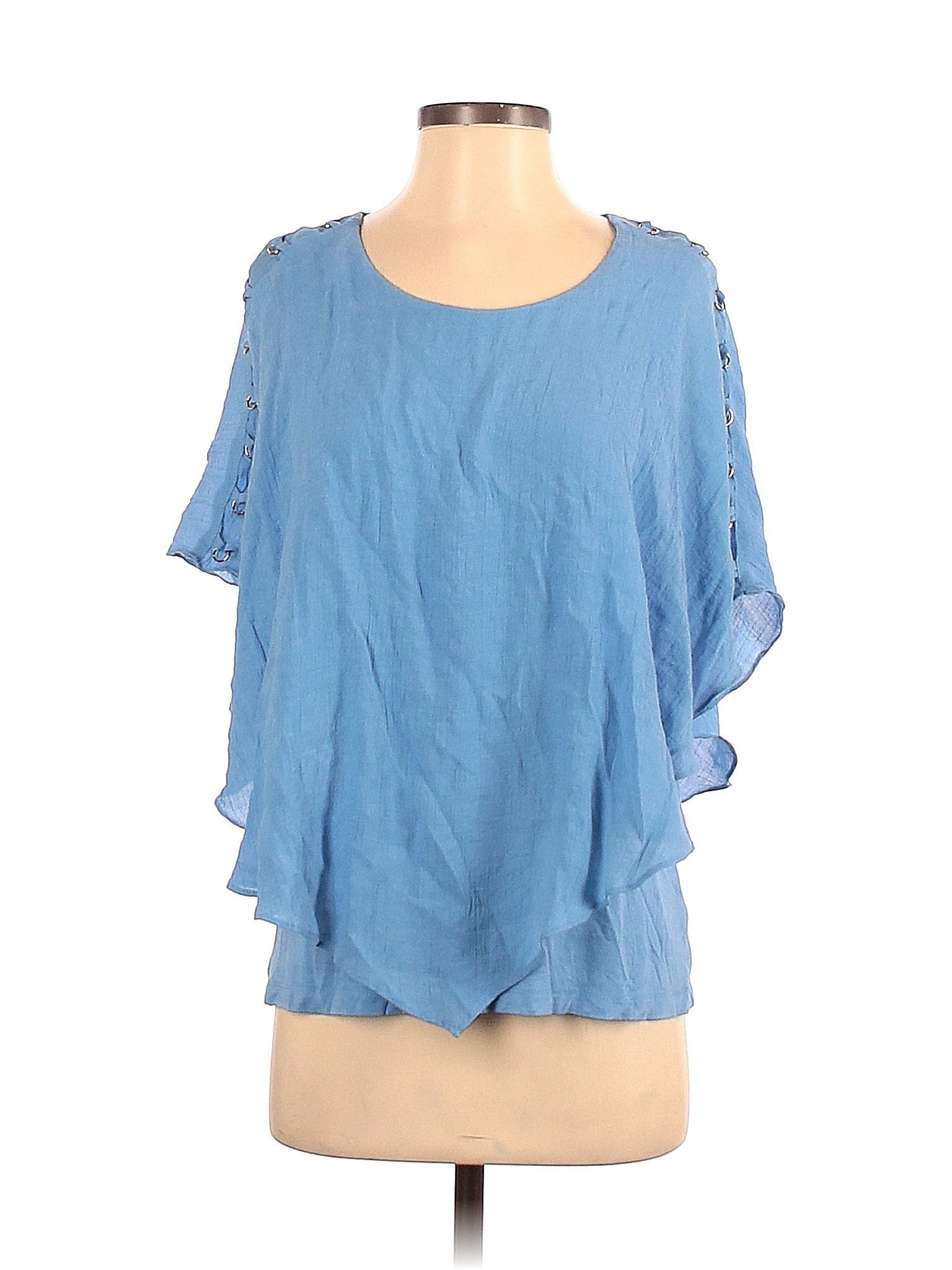 Jm Collection Solid Blue Sleeveless Top Size S 75 Off Thredup