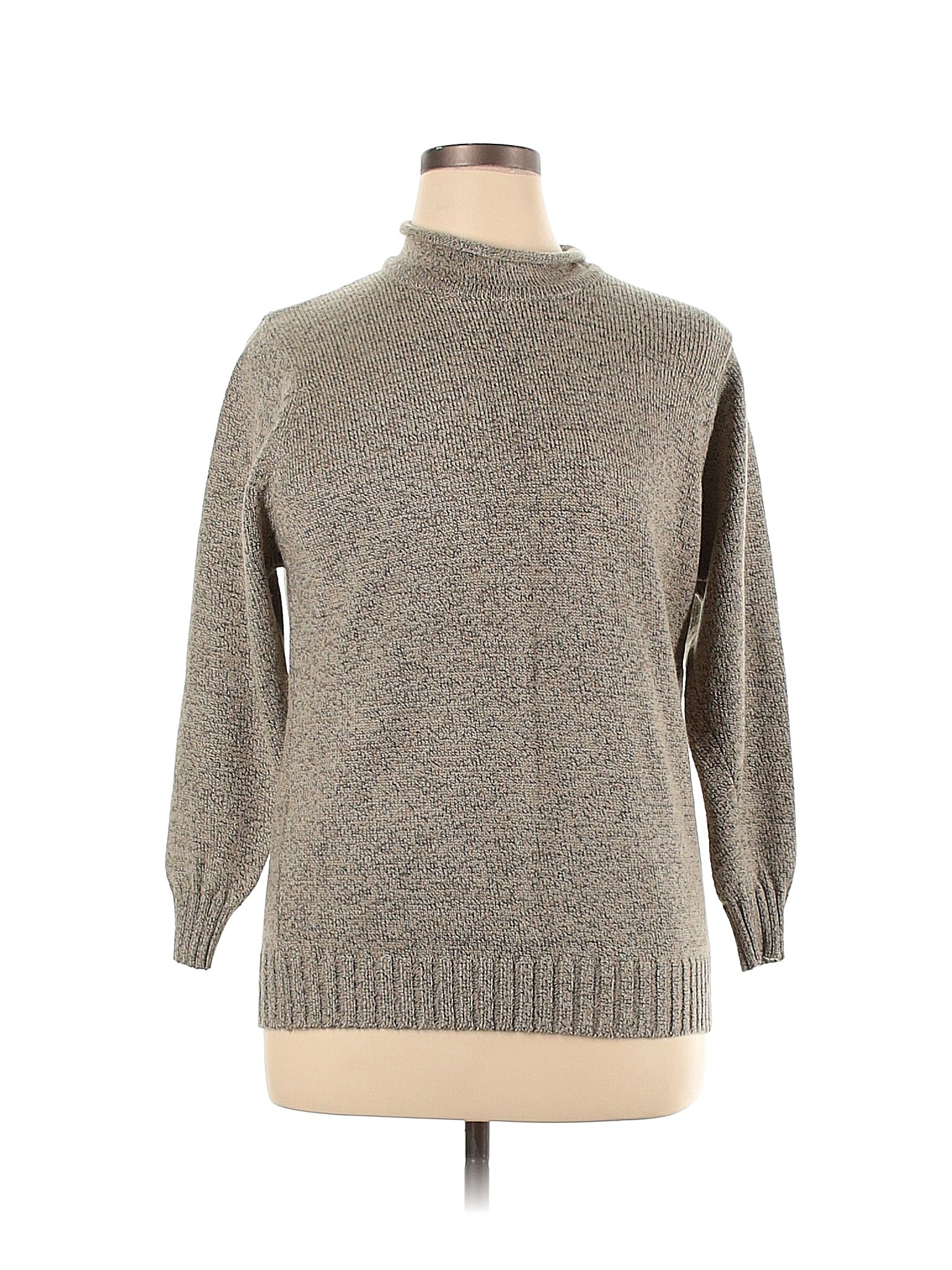 Basic Editions Color Block Gray Tan Turtleneck Sweater Size 0X (Plus ...