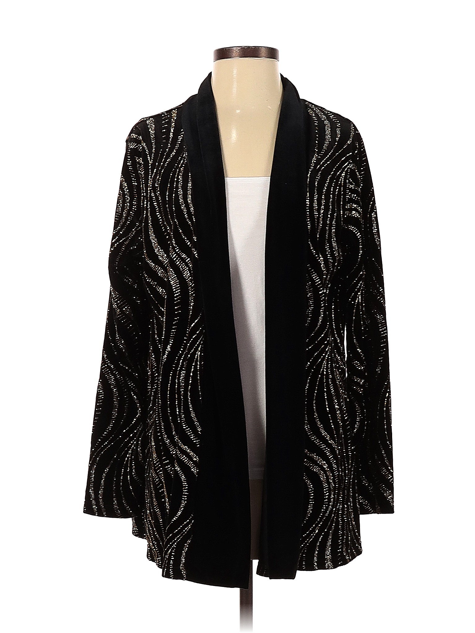 Notations Solid Black Cardigan Size S - 73% off | thredUP