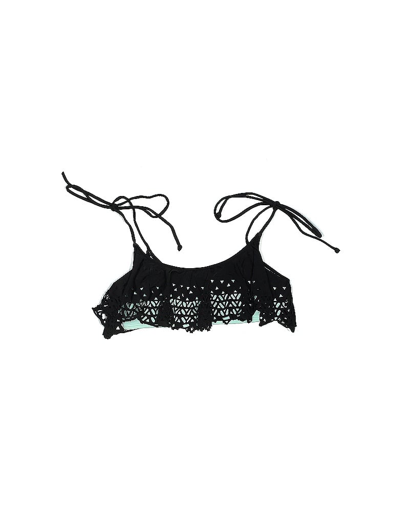 Pre-owned Victoria's Secret Pink Swimsuit Top Black Graphic Pattern Swimwear