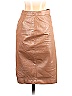 Robert Rodriguez 100% Polyester Solid Colored Tan Faux Leather Skirt Size 2 - photo 1