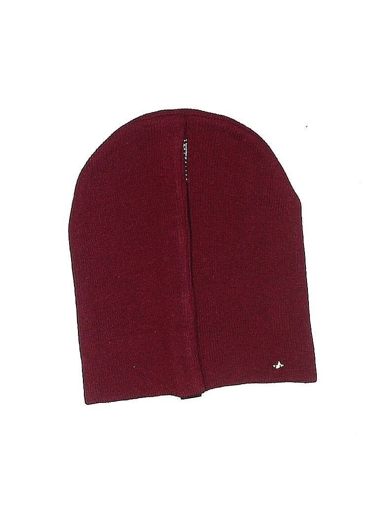 Pre-owned Assorted Brands Beanie Hat In Burgundy