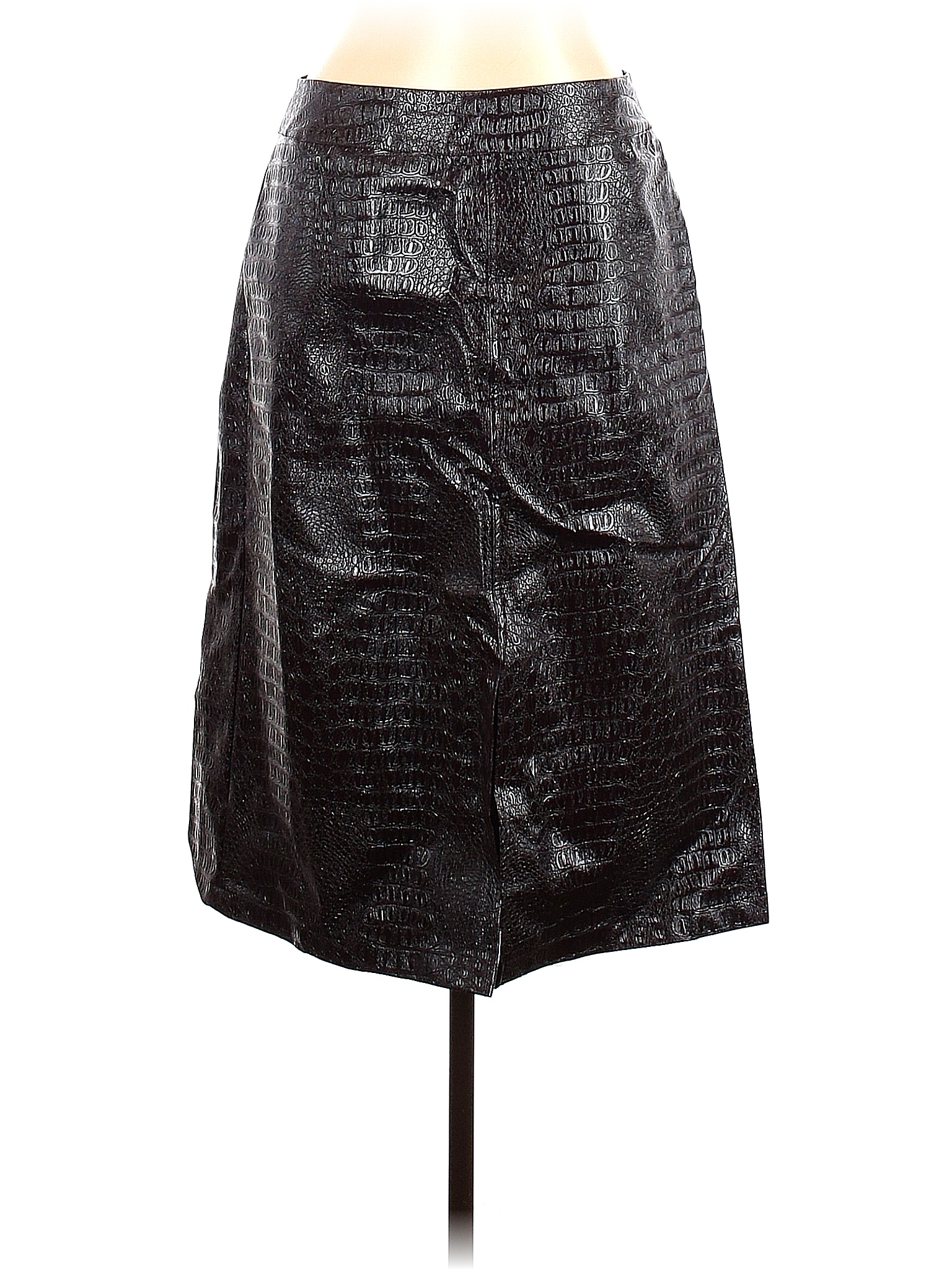 Who What Wear Solid Black Burgundy Faux Leather Skirt Size 12 - 54% off ...