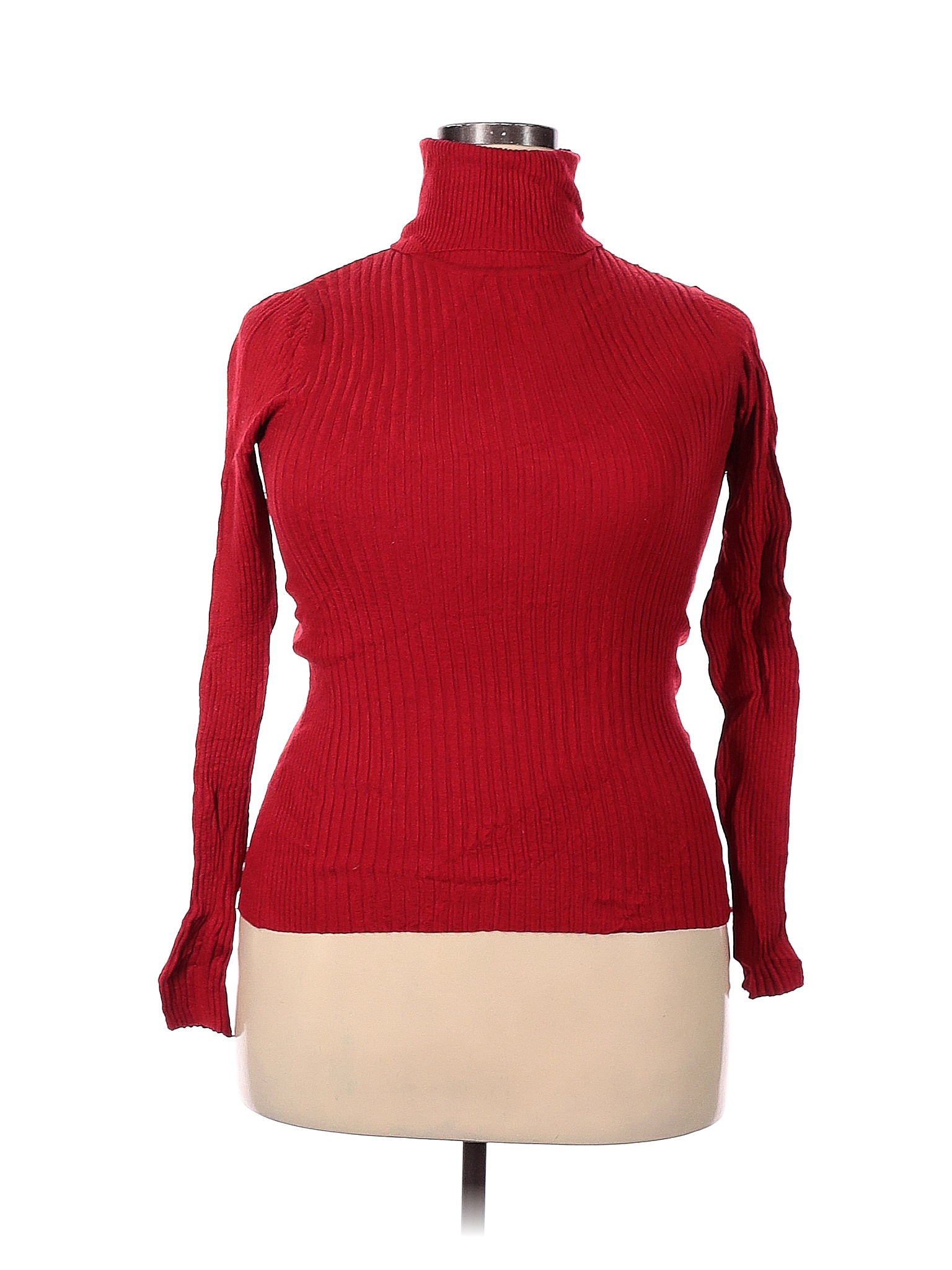 Ashley Stewart Solid Red Turtleneck Sweater Size 18 - 20 Plus (Plus ...