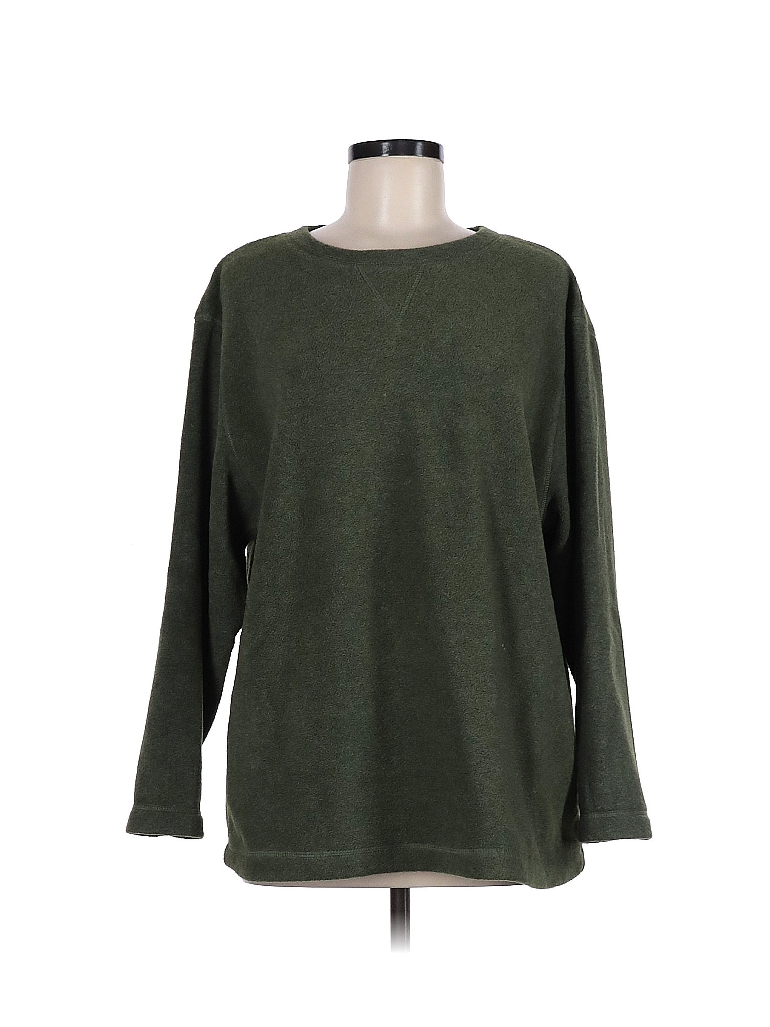 New York Laundry 100% Polyester Solid Green Pullover Sweater Size L ...