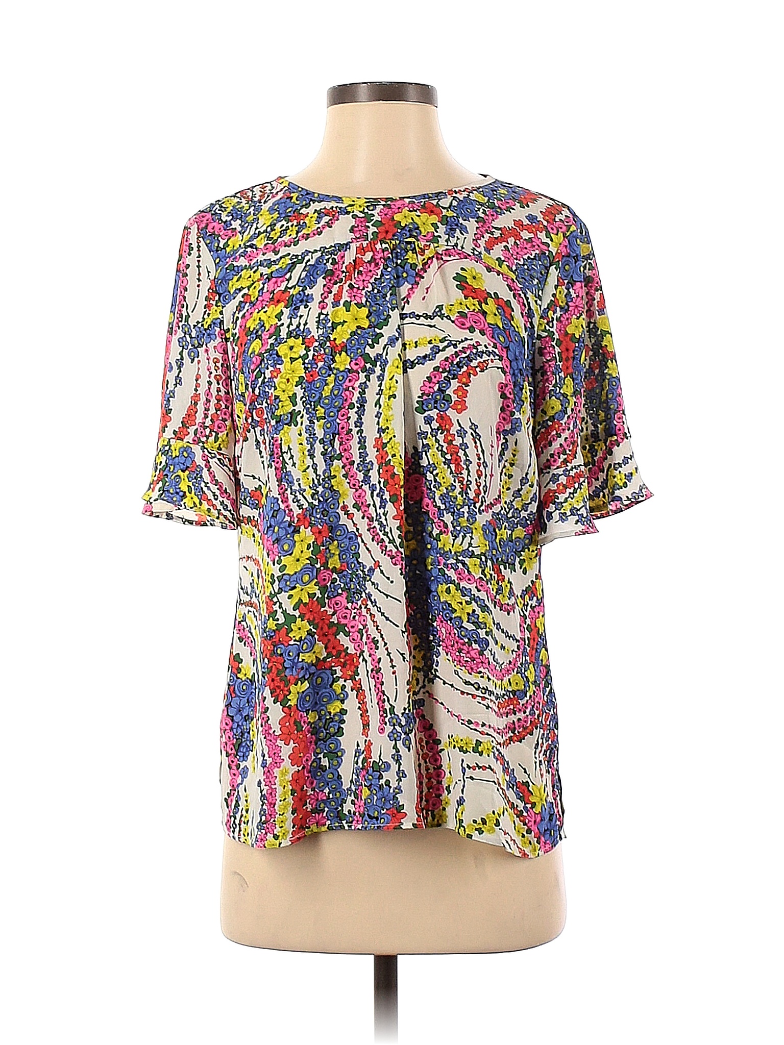 T-shirt Talbots Femme Taille L - Manches Courtes Bleu Marine - Imprimé Hippocampe - Coton 100%