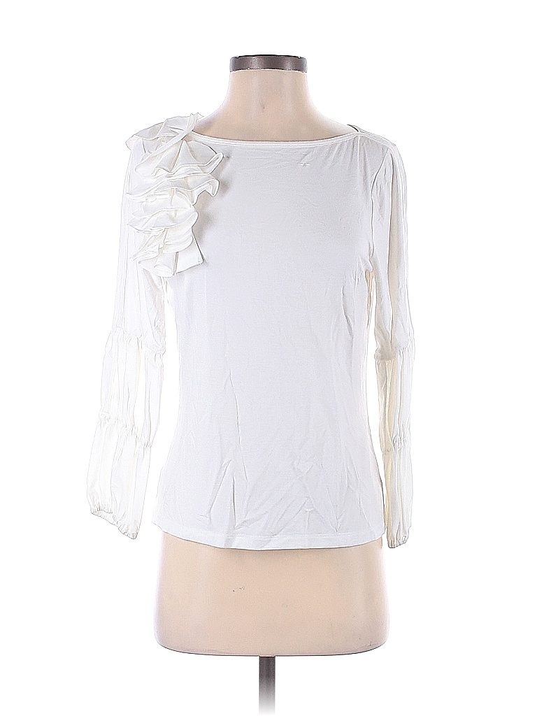 Worth New York Solid White Long Sleeve Top Size S - photo 1