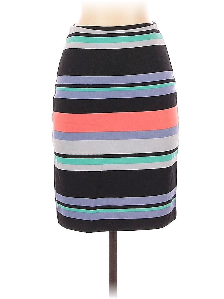 Lord & Taylor Stripes Multi Color Black Casual Skirt Size 2 (Petite ...