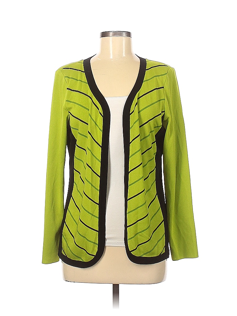 Misook 100 Acrylic Stripes Green Cardigan Size S 84 Off Thredup