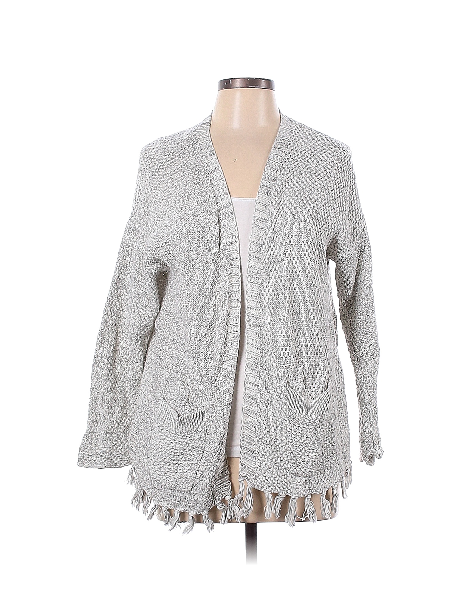 Sonoma Goods for Life 100% Cotton Solid Gray White Cardigan Size L - 81 ...