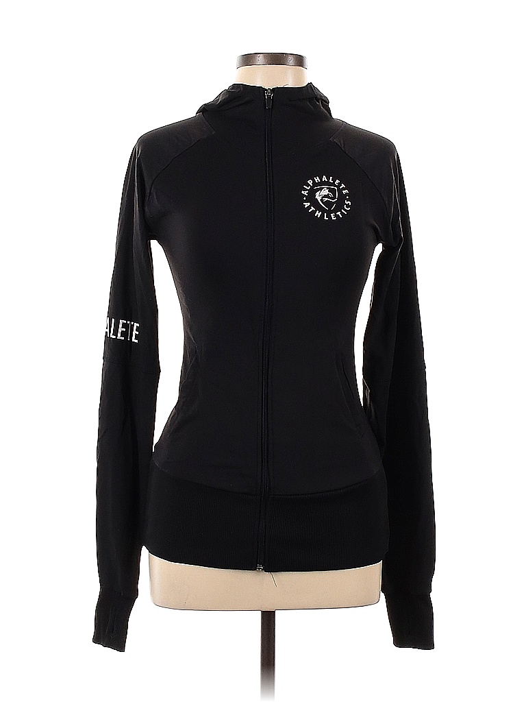 Alphalete Athletics Solid Black Track Jacket Size L 65 Off ThredUP
