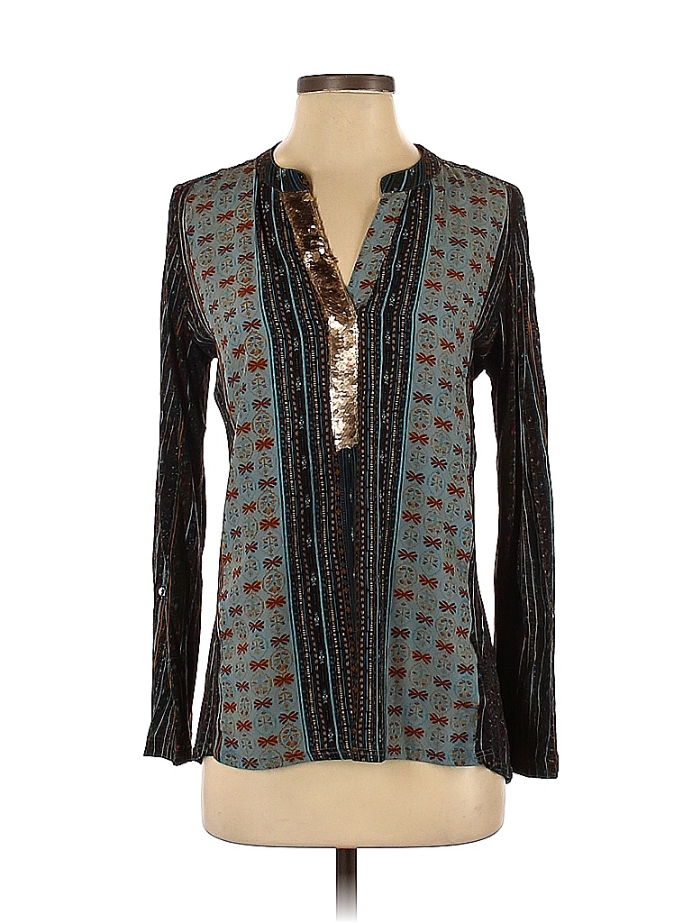 Tiny Blue Long Sleeve Blouse Size S - photo 1