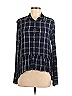 Express Outlet 100% Rayon Plaid Blue Long Sleeve Button-Down Shirt Size M - photo 1