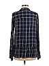 Express Outlet 100% Rayon Plaid Blue Long Sleeve Button-Down Shirt Size M - photo 2