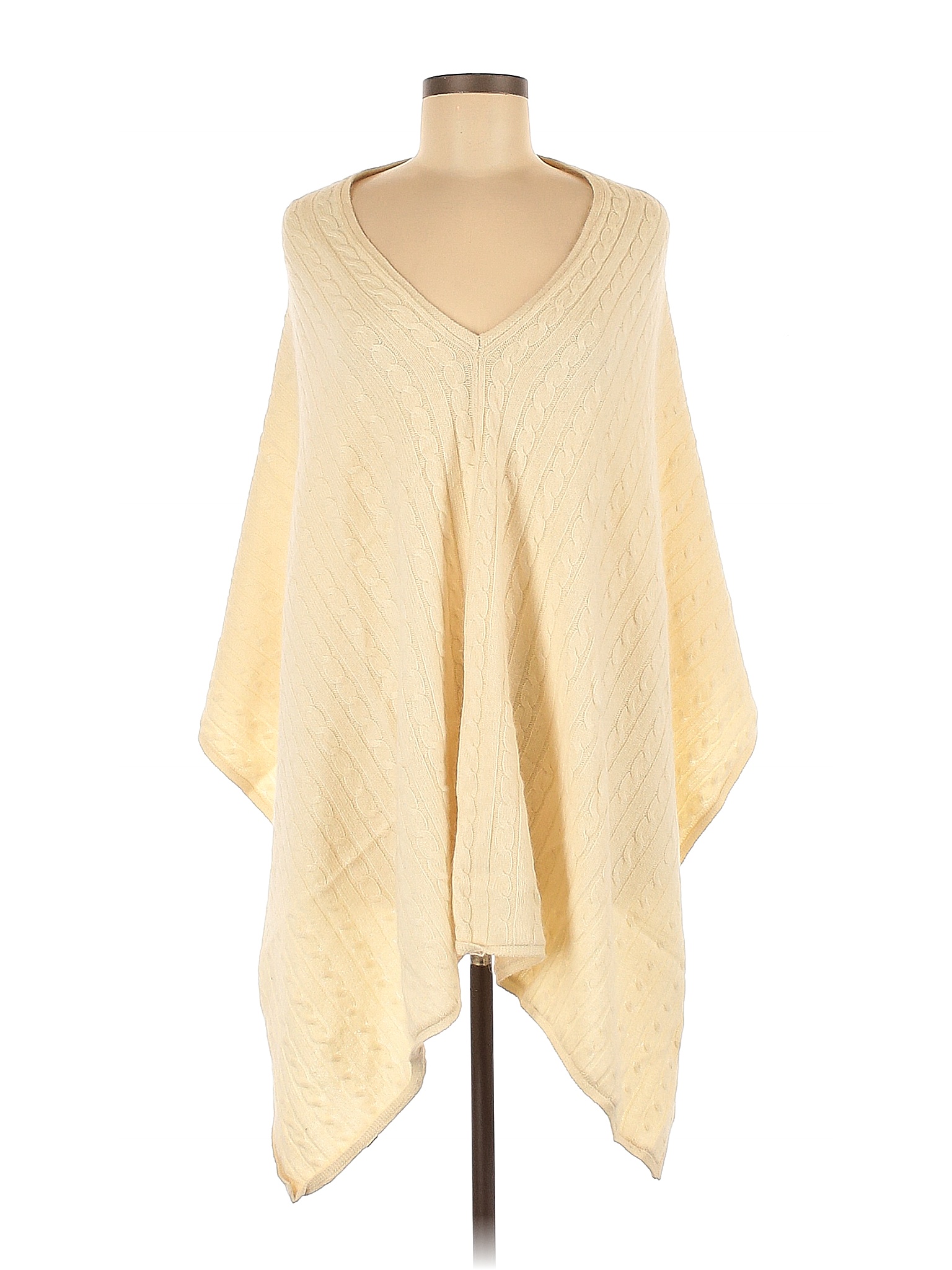 The Limited Solid Tan Ivory Poncho One Size - 82% off | thredUP