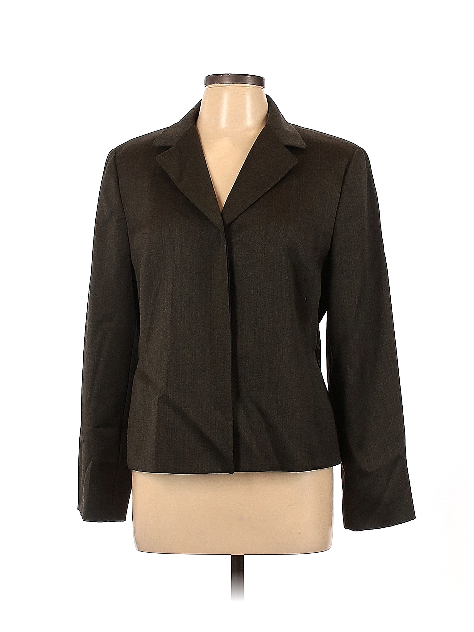 Linda Allard Ellen Tracy 100% Wool Black Green Wool Blazer Size 14 - 90 ...