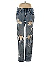 Melville 100% Cotton Hearts Stars Graphic Animal Print Blue Jeans Size 23 waist - photo 1
