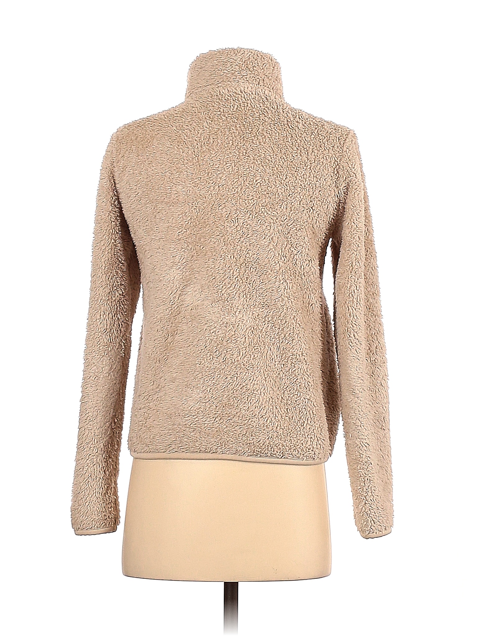 Uniqlo Solid Tan Faux Fur Jacket Size 