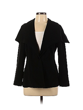 Polyester Solid Black Blazer Size 10 