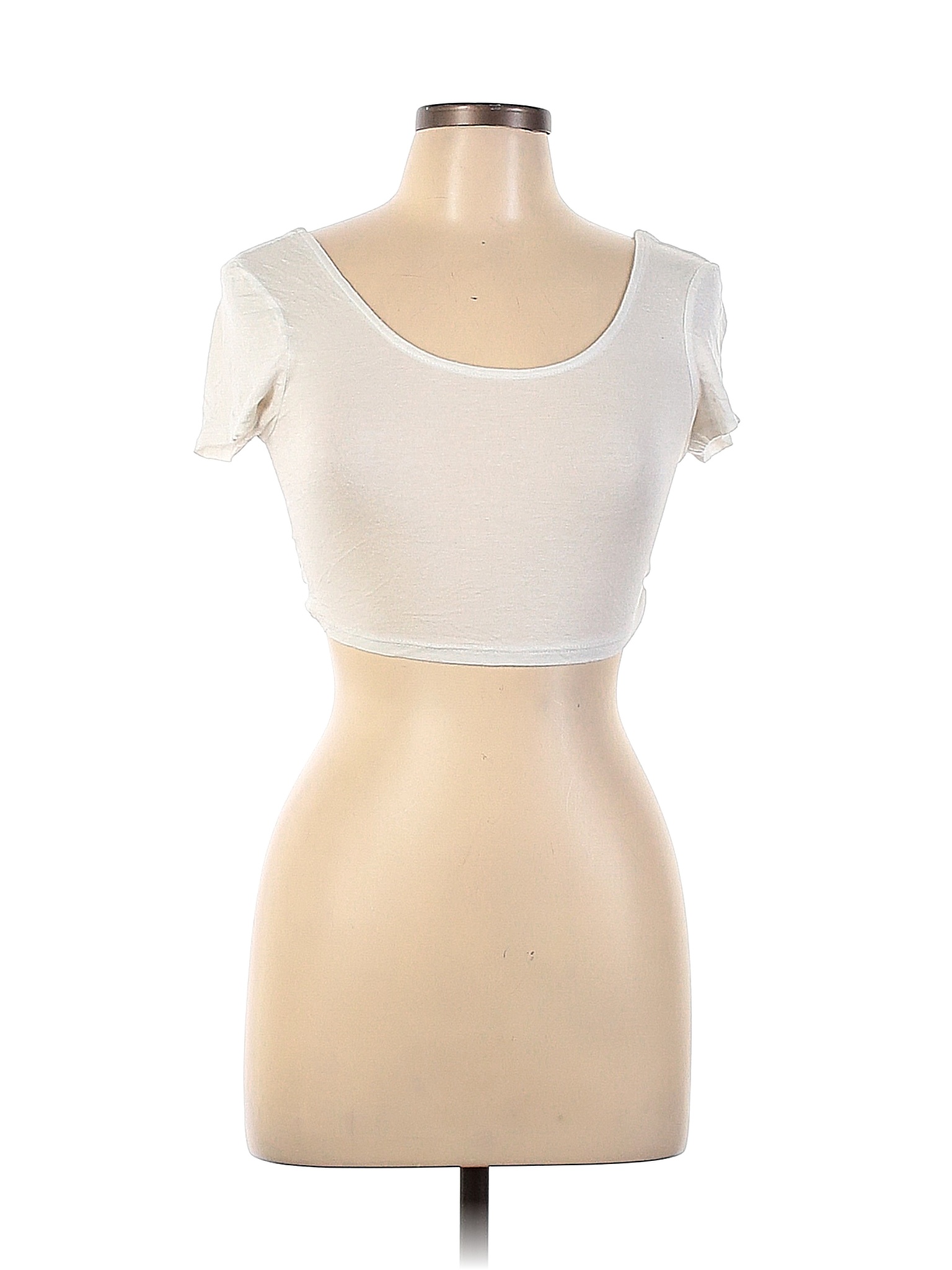 Mandee Solid White Short Sleeve Top Size S - 70% off | thredUP