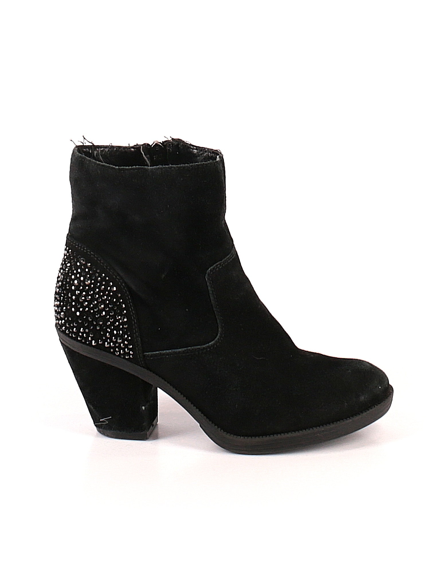 Enzo Angiolini Solid Black Ankle Boots 