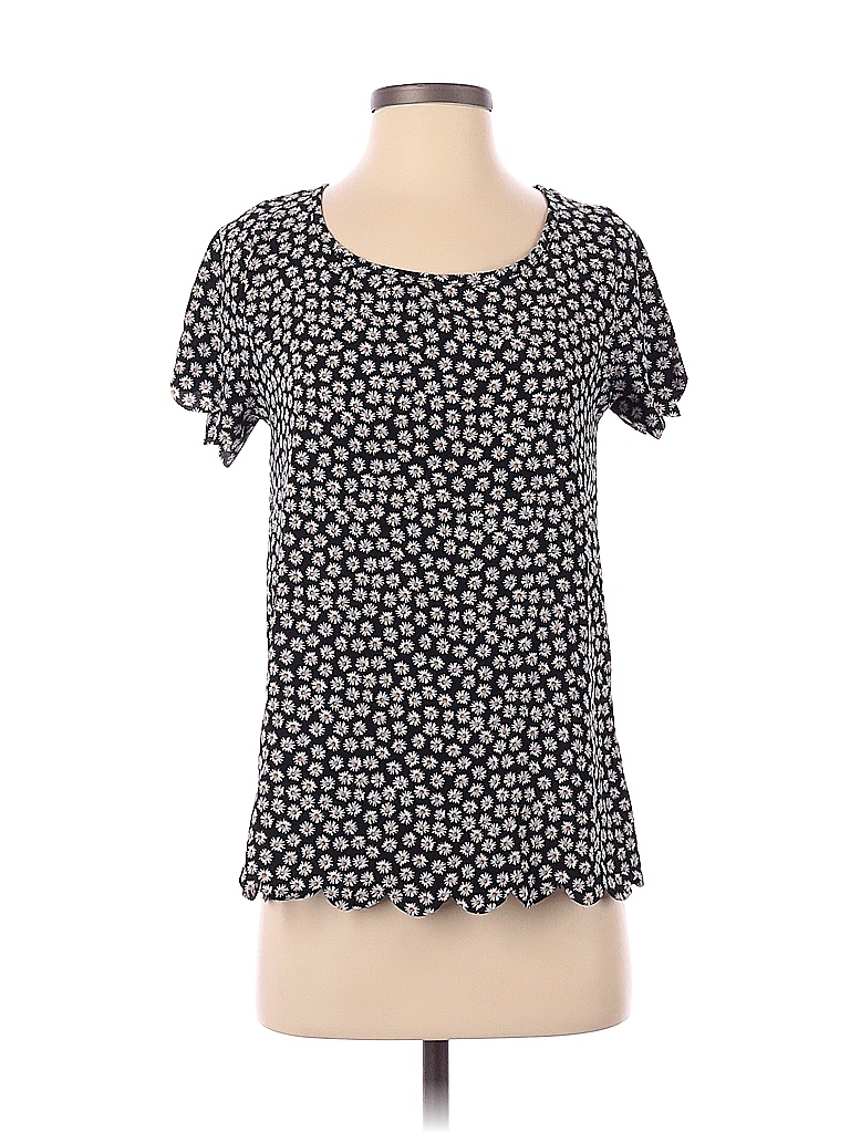 Jesse & J 100% Rayon Polka Dots Black Short Sleeve Blouse Size S - 66% ...