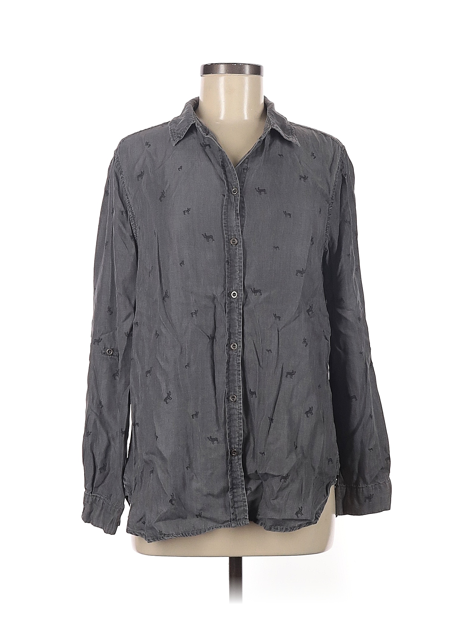 Jane and Delancey Women White Long Sleeve Button-Down Shirt 3X Plus