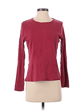 Cotton Maroon Red Long Sleeve T-Shirt 