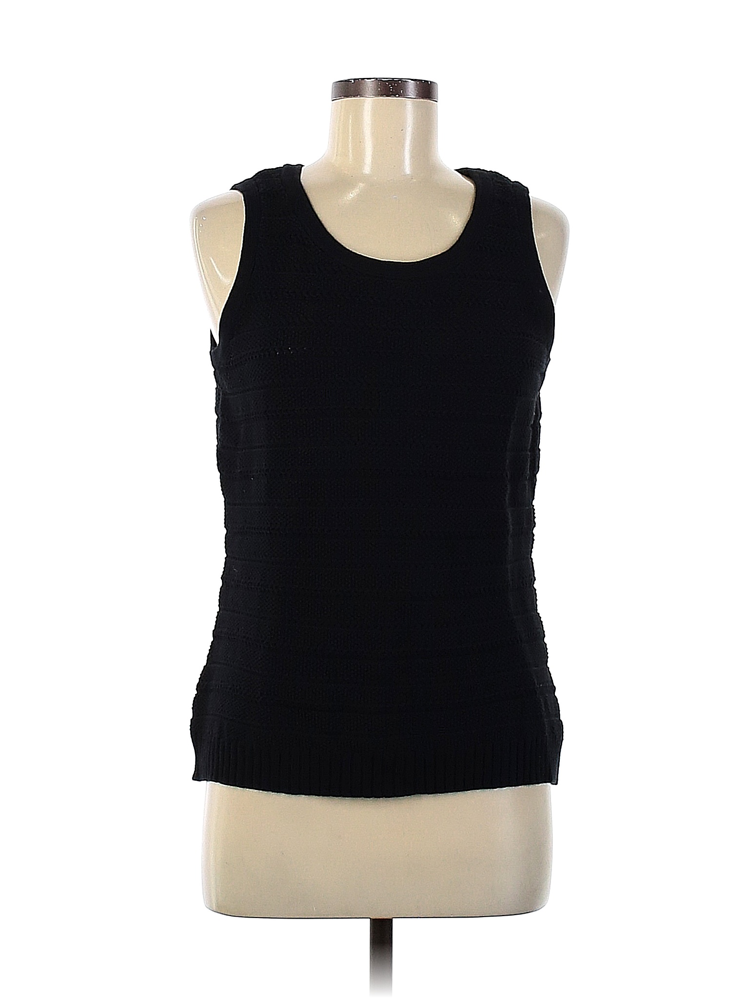 Draper's & Damon's 100% Cotton Solid Black Sleeveless Top Size M - 70% ...