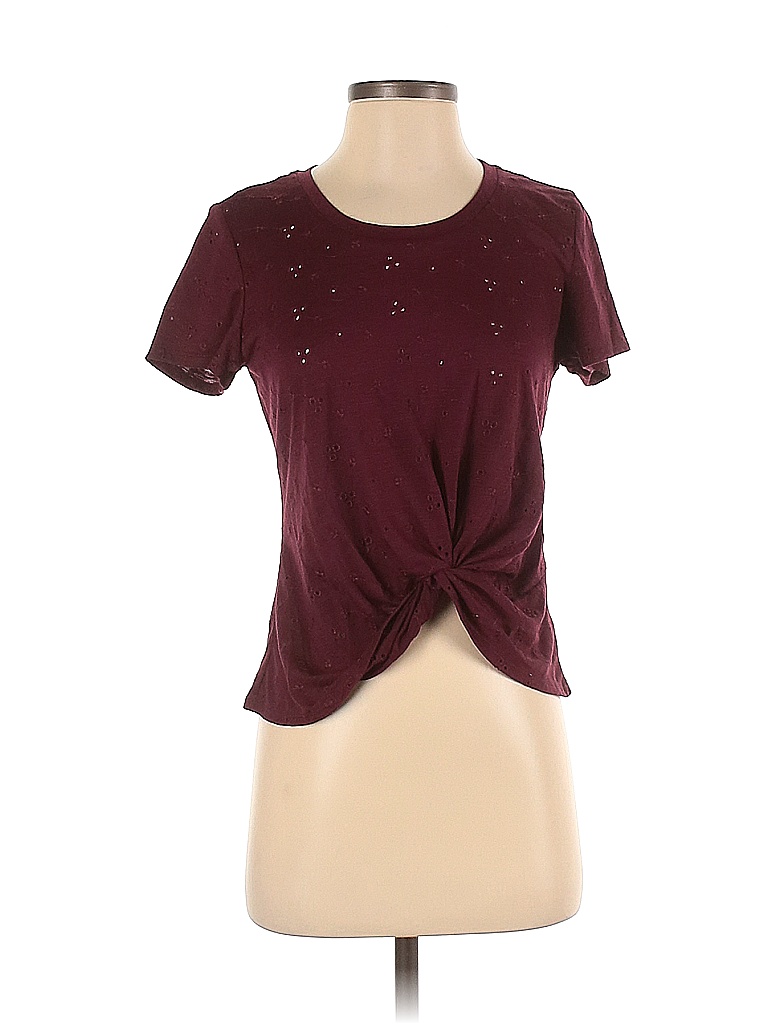 Jun & Ivy Burgundy Short Sleeve T-Shirt Size S - photo 1
