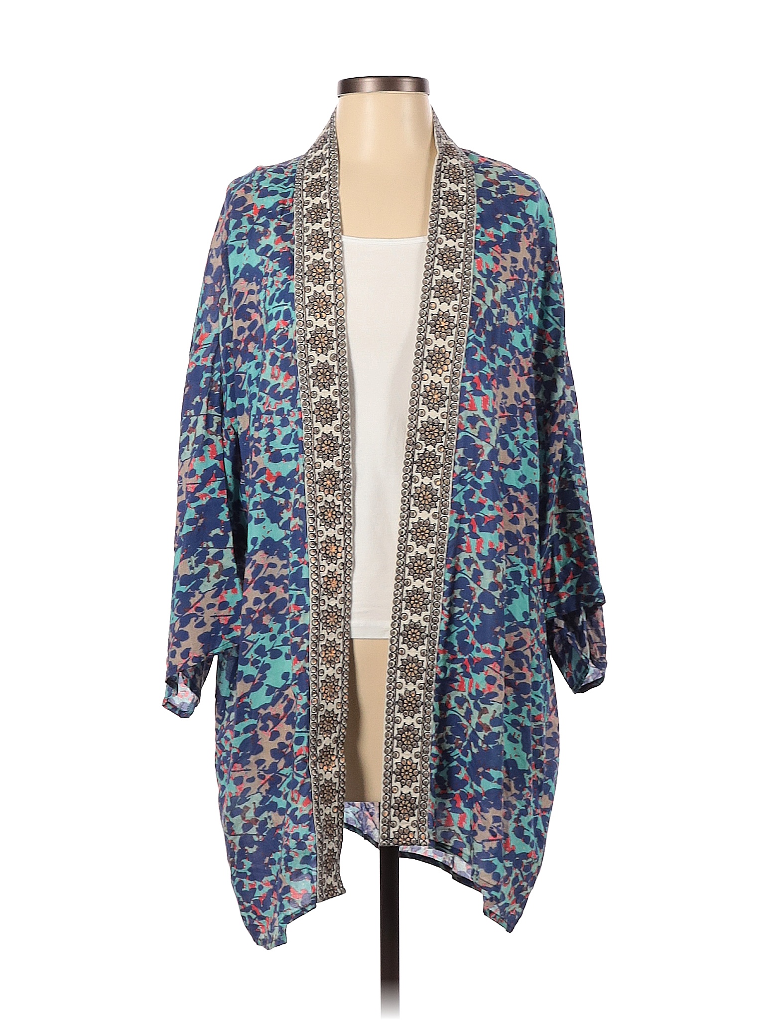 Soft Surroundings 100% Modal Floral Blue Kimono Size Sm - Med - 81% off ...