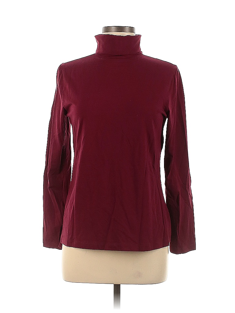 Susan Graver Solid Maroon Burgundy Long Sleeve Turtleneck Size M - 77% ...