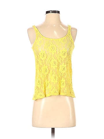 Ambiance Apparel Floral Colored Yellow Tank Top Size S - 50% off