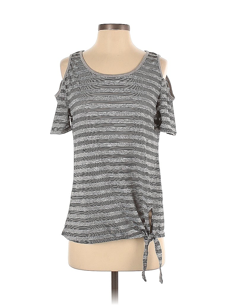 LIDA Collection Stripes Gray Short Sleeve Top Size Sm - Med - 50% off ...
