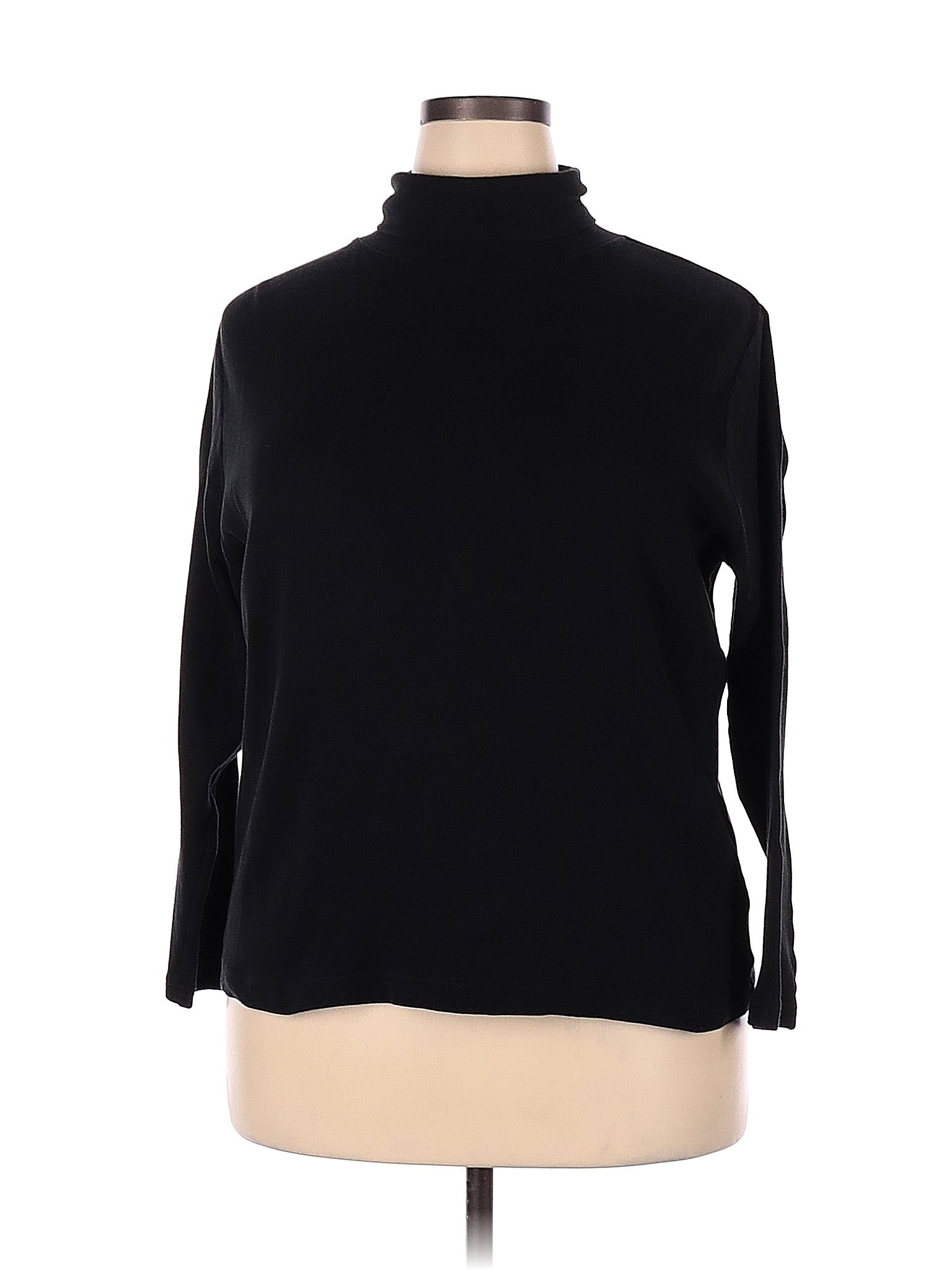 Falls Creek Solid Black Long Sleeve Turtleneck Size Xxl 55 Off Thredup