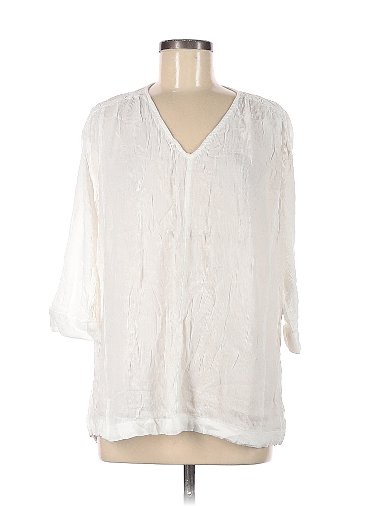 Falls Creek Solid White Short Sleeve Blouse Size M - 55% off | thredUP
