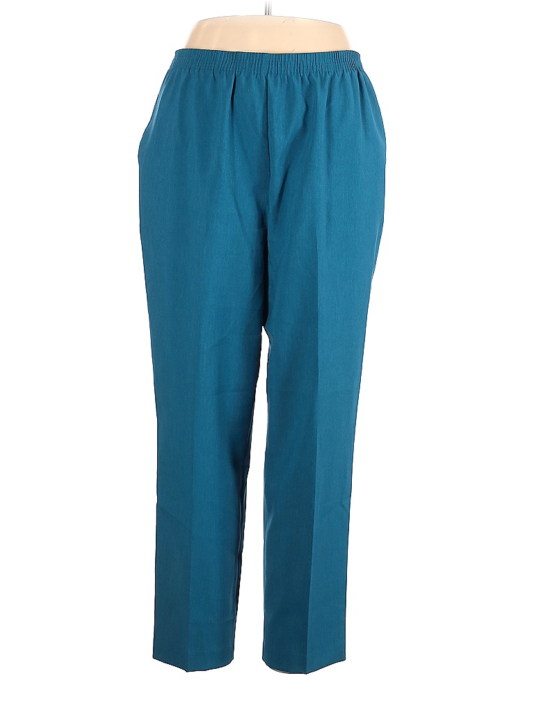 Allison Daley 100% Polyester Solid Teal Casual Pants Size 18 (Plus ...