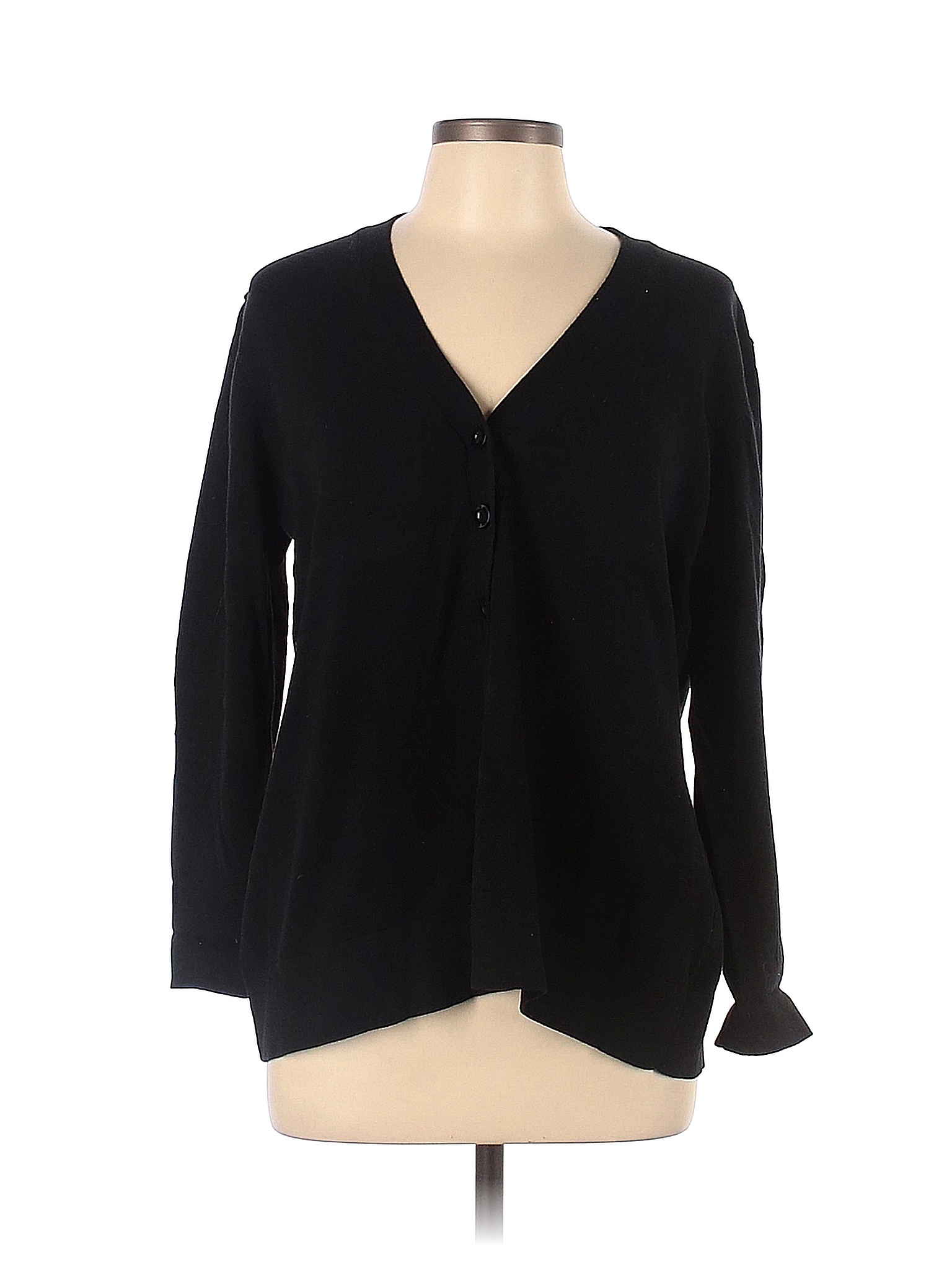 Chadwicks 100% Cotton Solid Black Cardigan Size L - 84% off | thredUP