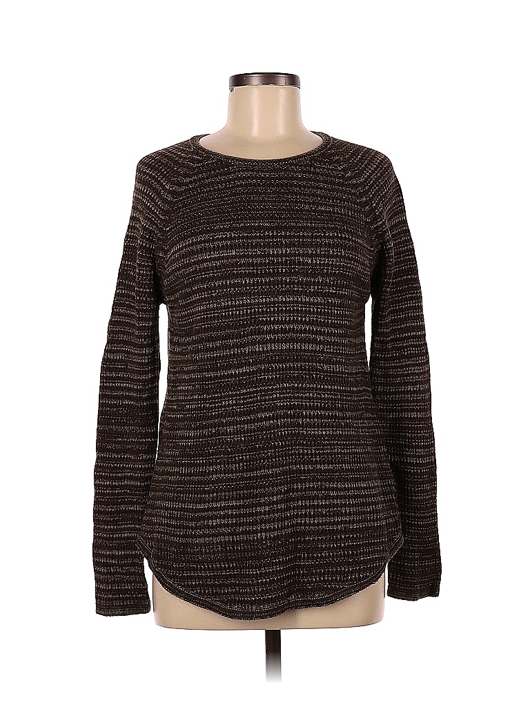 Eight Eight Eight 100% Cotton Stripes Brown Pullover Sweater Size M ...