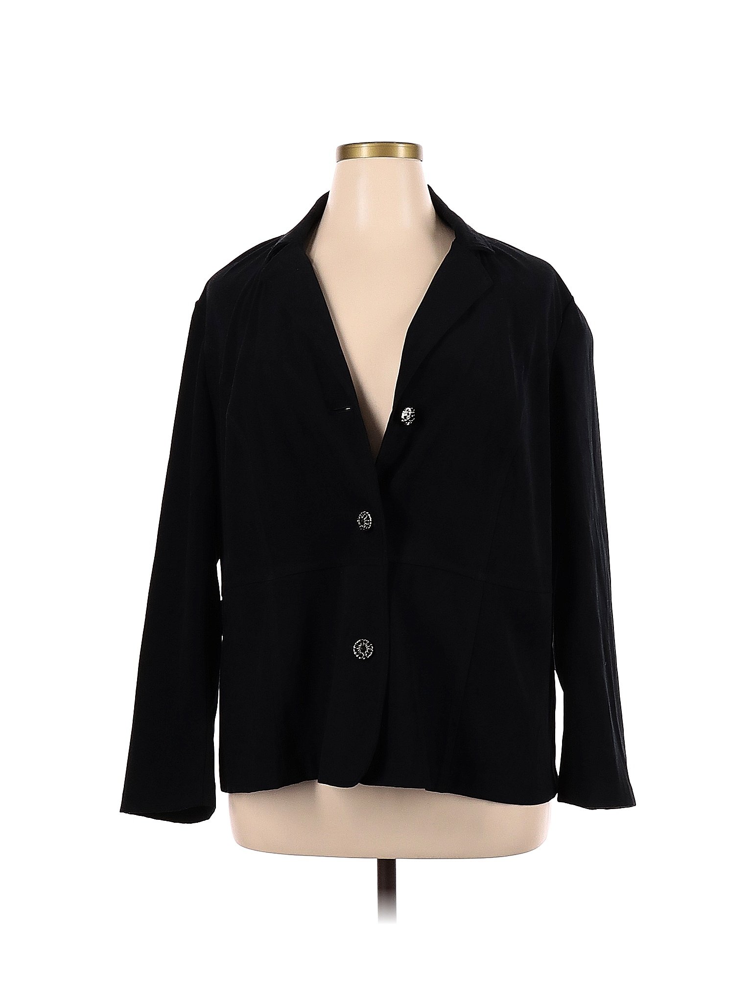 Notations Solid Black Jacket Size 1X (Plus) - 66% off | thredUP