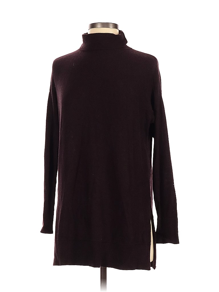 Ann Taylor LOFT Solid Brown Burgundy Turtleneck Sweater Size XS - 87% ...