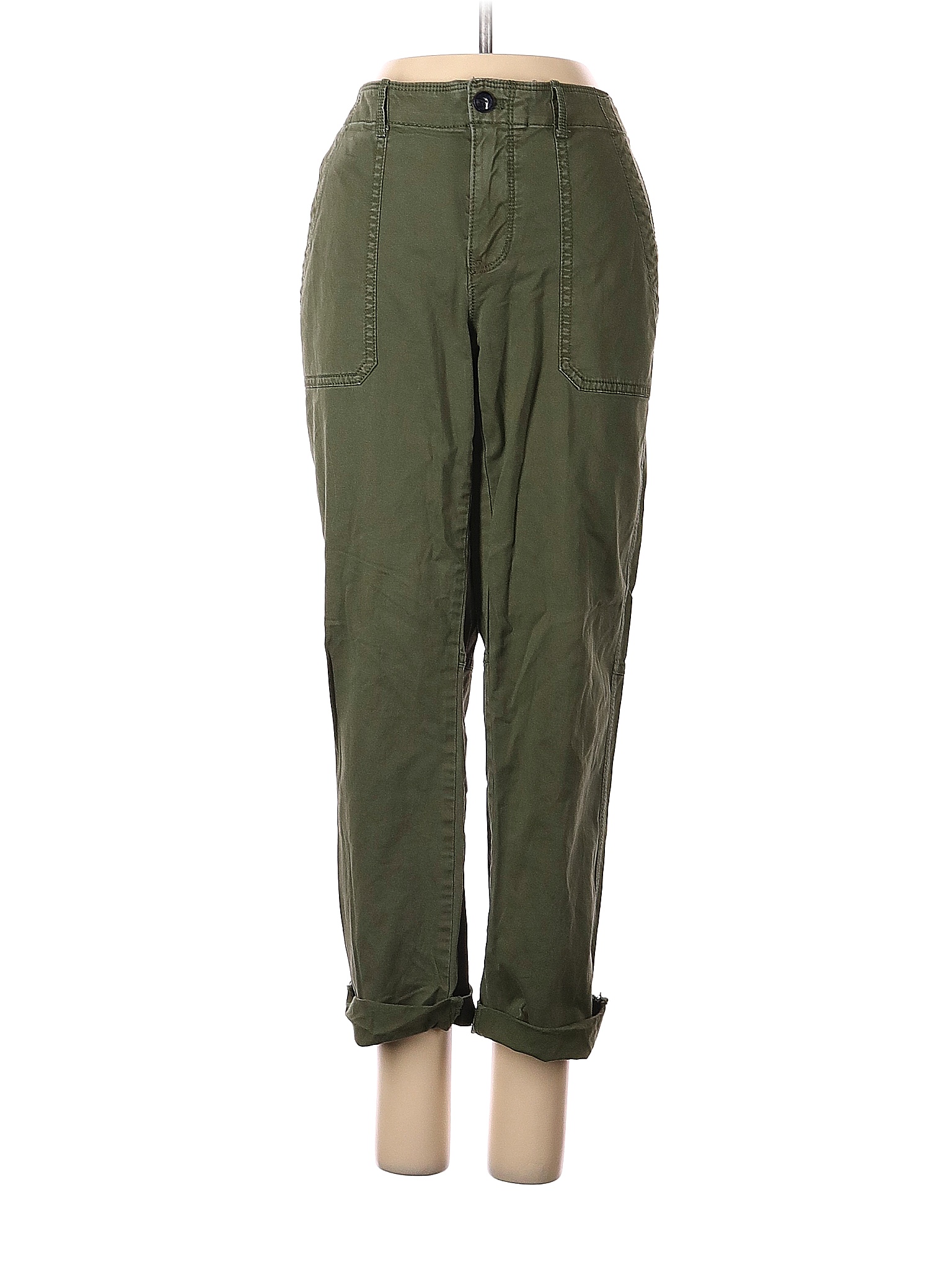 Banana Republic Solid Green Khakis Size 4 85 off thredUP