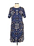 Joe Fresh 100% Polyester Jacquard Floral Motif Damask Paisley Baroque Print Batik Brocade Blue Casual Dress Size 2 - photo 1