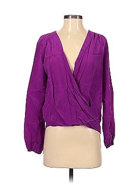 Lavender Brown Long Sleeve Silk Top (view 1)